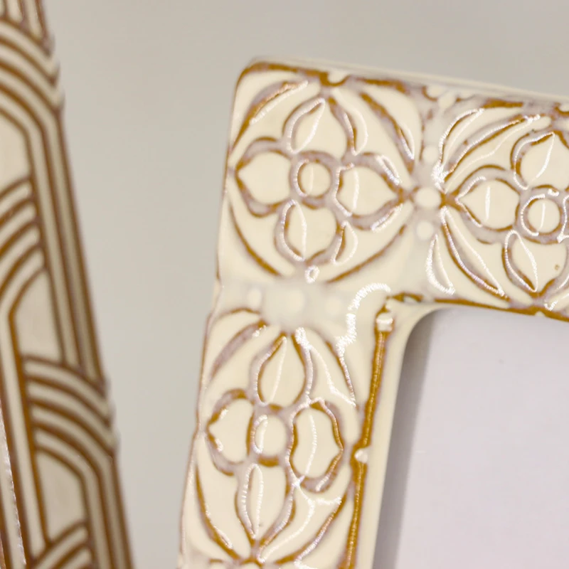 
New Design Custom Picture Frame Printed Ceramic Photo Frames Retro Designs Reactivity Surface Imperfections 