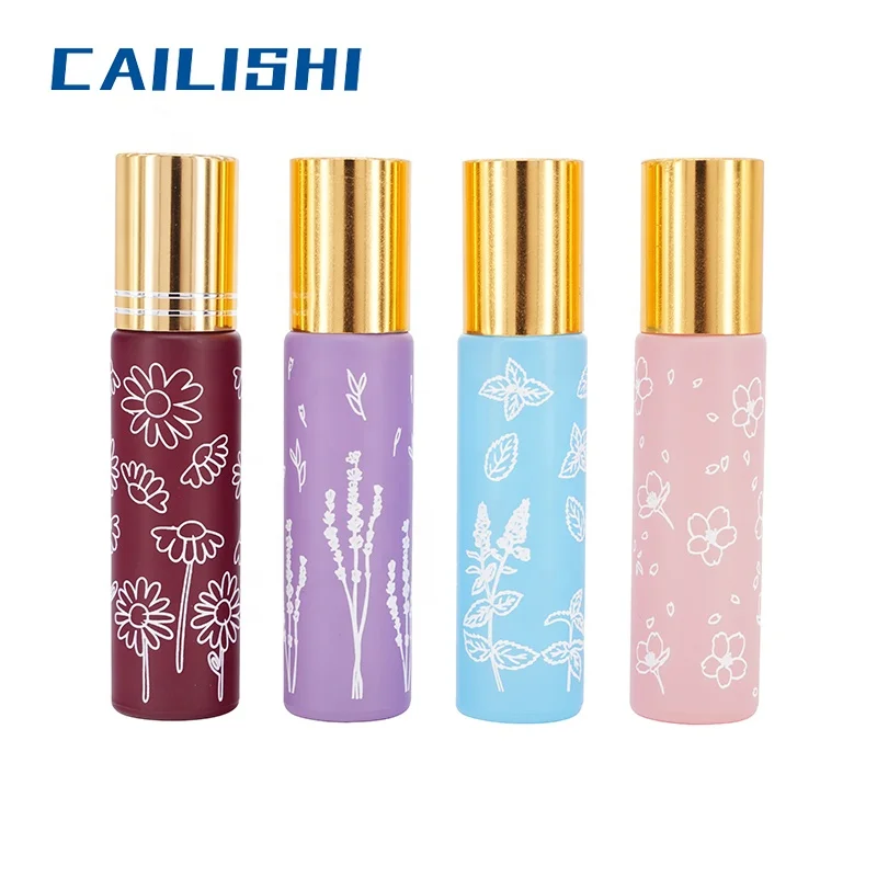 10ml cosmetic packaging material glass bottle ball bottle spray glass bottle golden cap steel ball ball