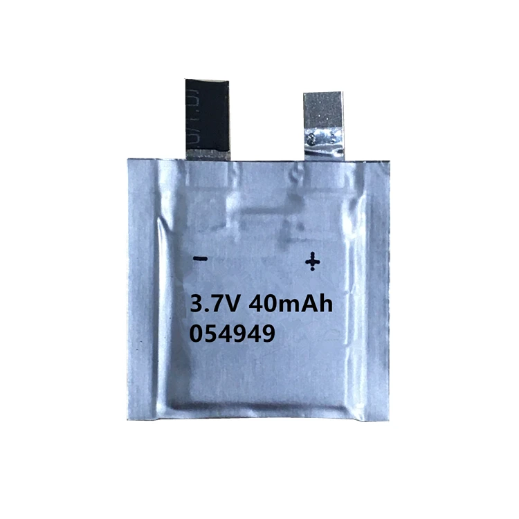 054949 Thin Battery 054949 new custom model 3.7V rechargeable paper card battery 40mAh thickness 0.55mm