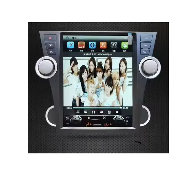 New product!Tesla Android 12 Car DVD Radio Video Player  For Toyota Highlander 2008 With Car GPS Navigation Stereo