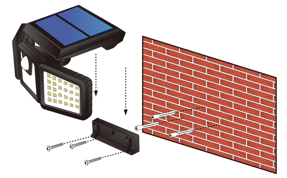 
70 LED Outdoor Wireless Waterproof Motion Sensor Solar Light for Garden Solar Wall Light 