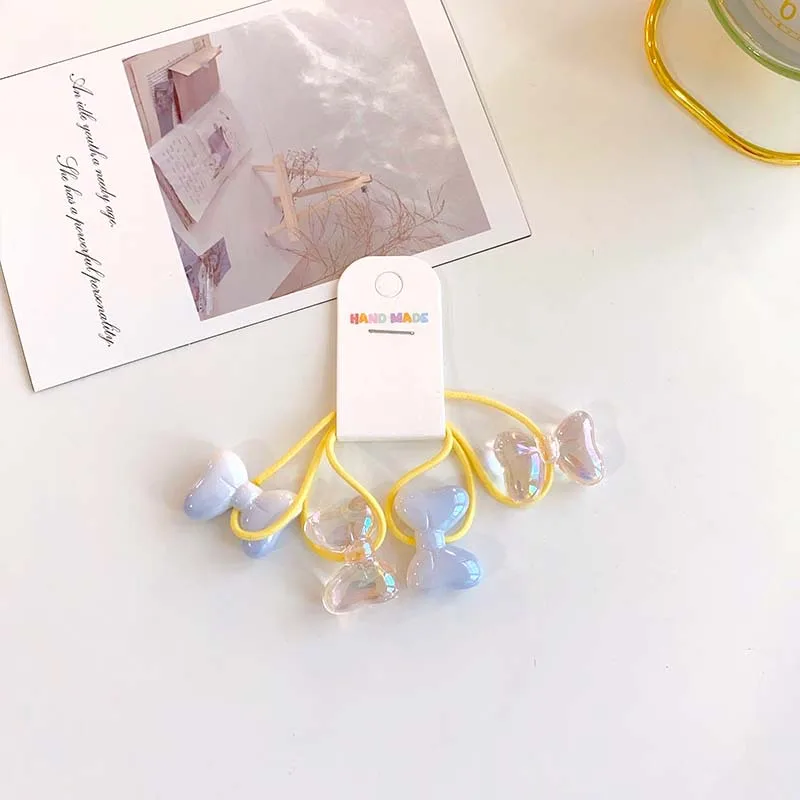 Summer Transparent Butterfly Knot Hair Rope Girl Heart Fantasy Hair Ring Sweet Kids Hair Ties