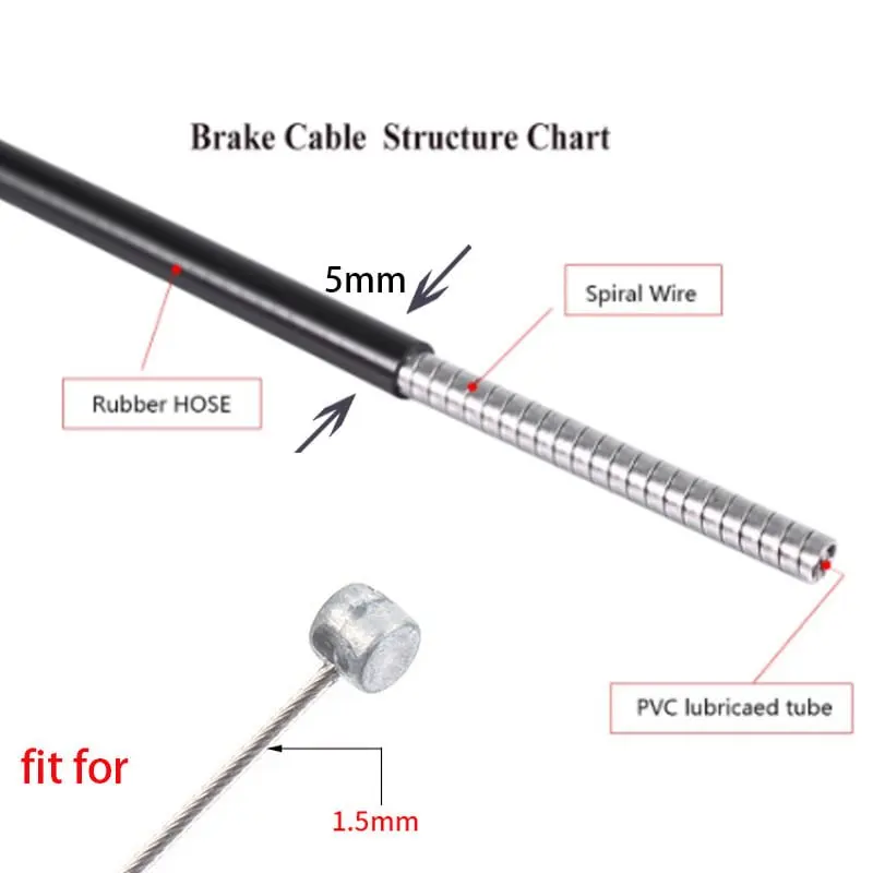 Universal Bicycle Brake Cable Housing Shift Cable Wire Pipe for 4mm/5mm MTB Road Bike Derailleur Brake Line Front Rear Tube