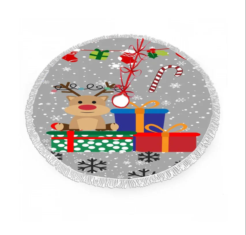 90cm Red Christmas Tree Skirts Carpet Tree Skirt Decor Christmas Decorations for Home New Year