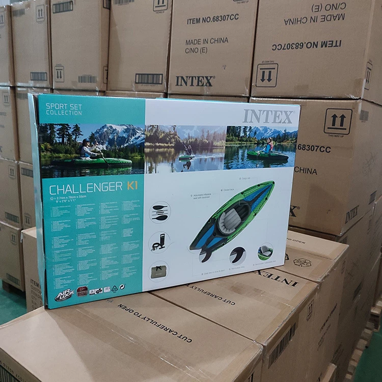 Уличный спорт INTEX 68305 качественная резиновая водная Одиночная надувная лодка плавающий плот