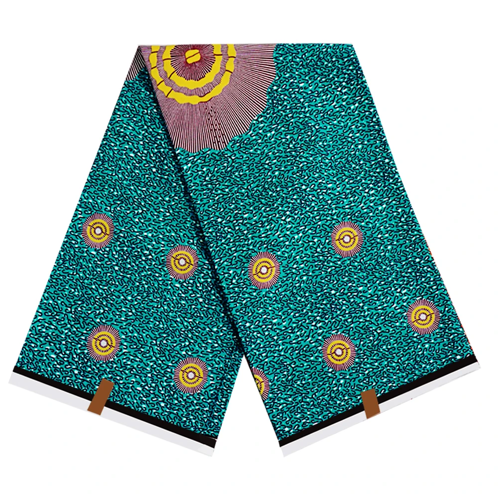 Real 100% Cotton  Kitenge Wax Printed Ankara Veritable African Wax Prints Fabric 6 Yards