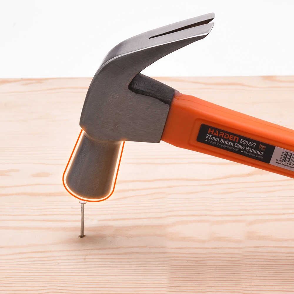 HARDEN 27mm British Claw Hammer with Fiberglass Handle
