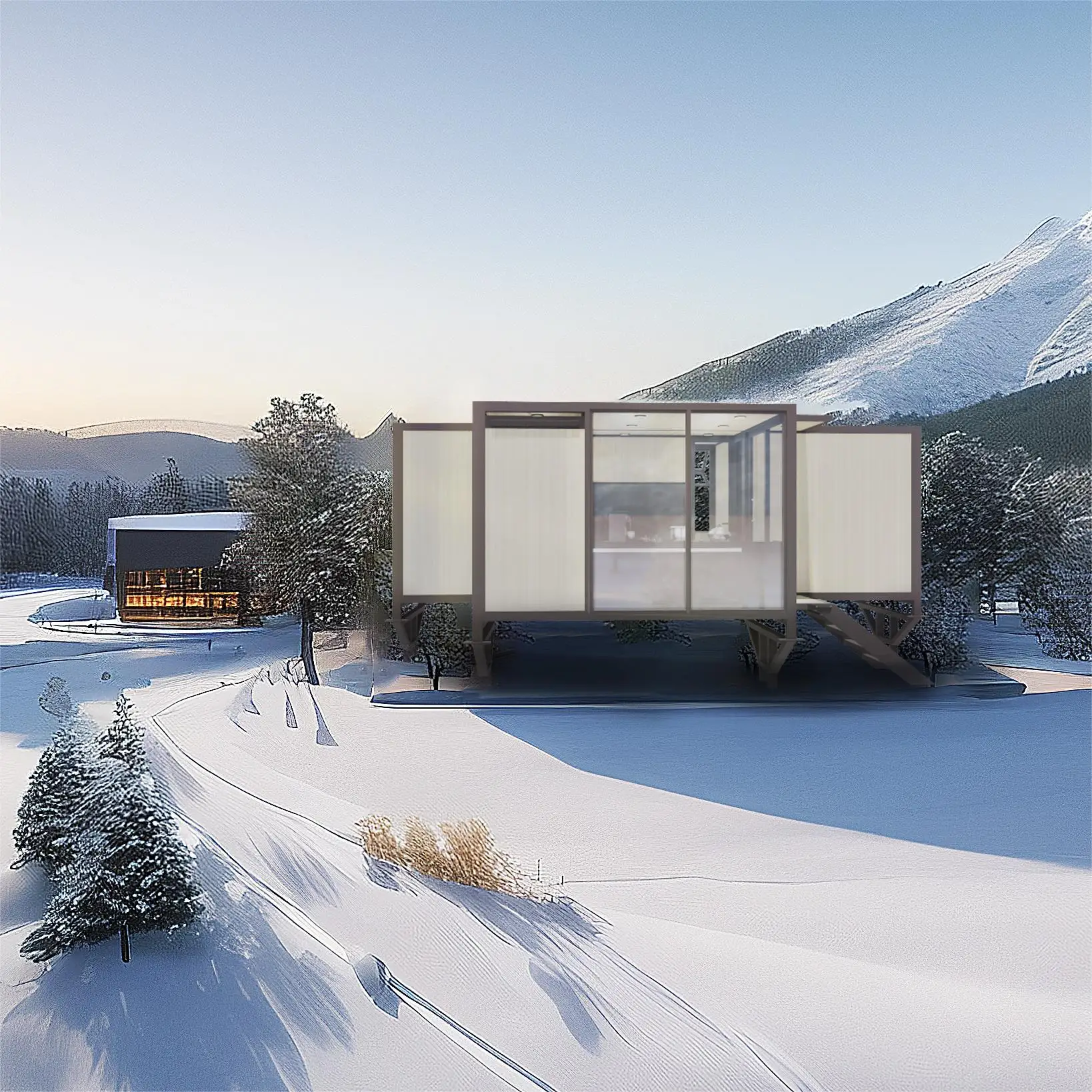 Manufacturer luxury mobile house welded prefabricated house with customized color villas house