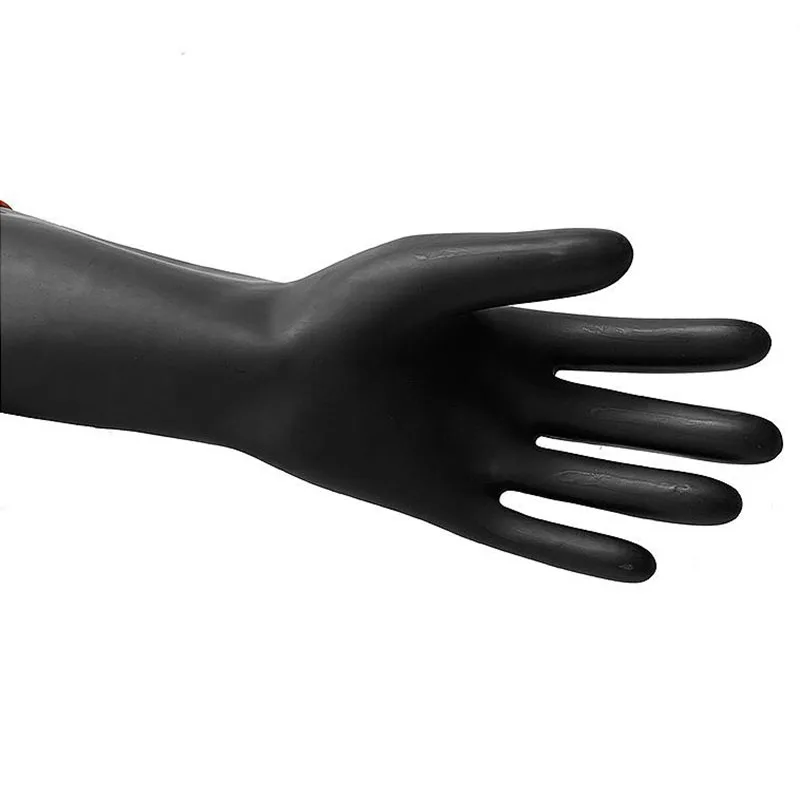 1 Pair Rubber Protective Gloves Long Anti-chemical Industrial Latex Gloves Acid Alkali Resistant Home Work Safety Gloves
