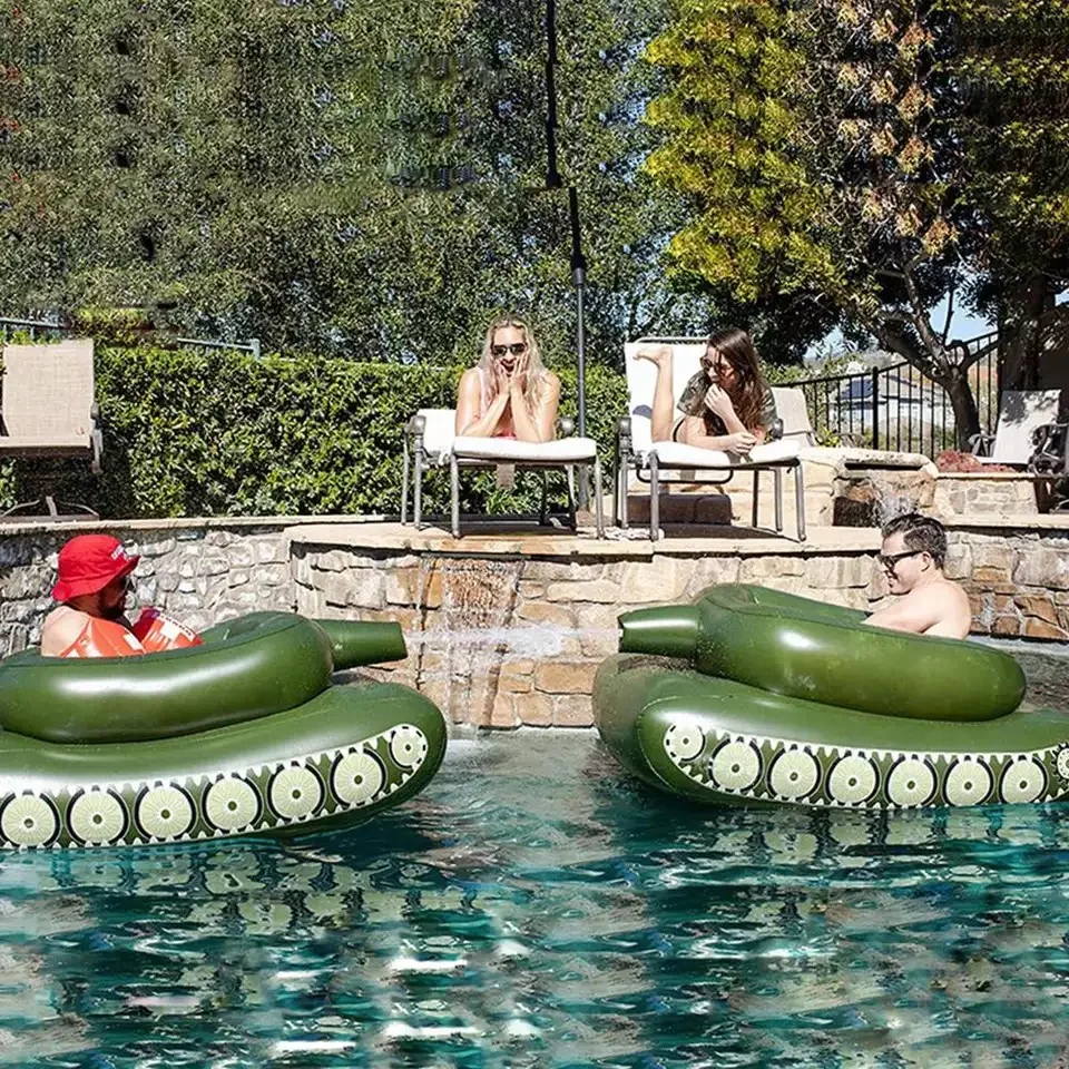 Summer Pool Party Water Gun Inflatable Swimming Ring Child Adult Bed Toys Tank Cannon Funny