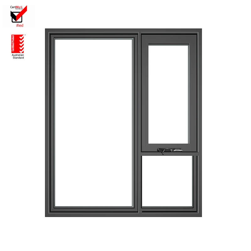 Australia As2047 Modern Tempered Glass Commercial External Windows Double Glazed Awning Window