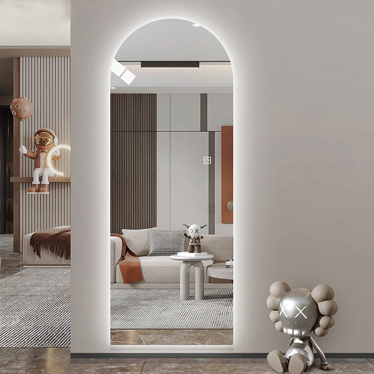 2023 new design luxury arched smart magic foto master miroir selfie led mirror photo camera booth shell light up mirror