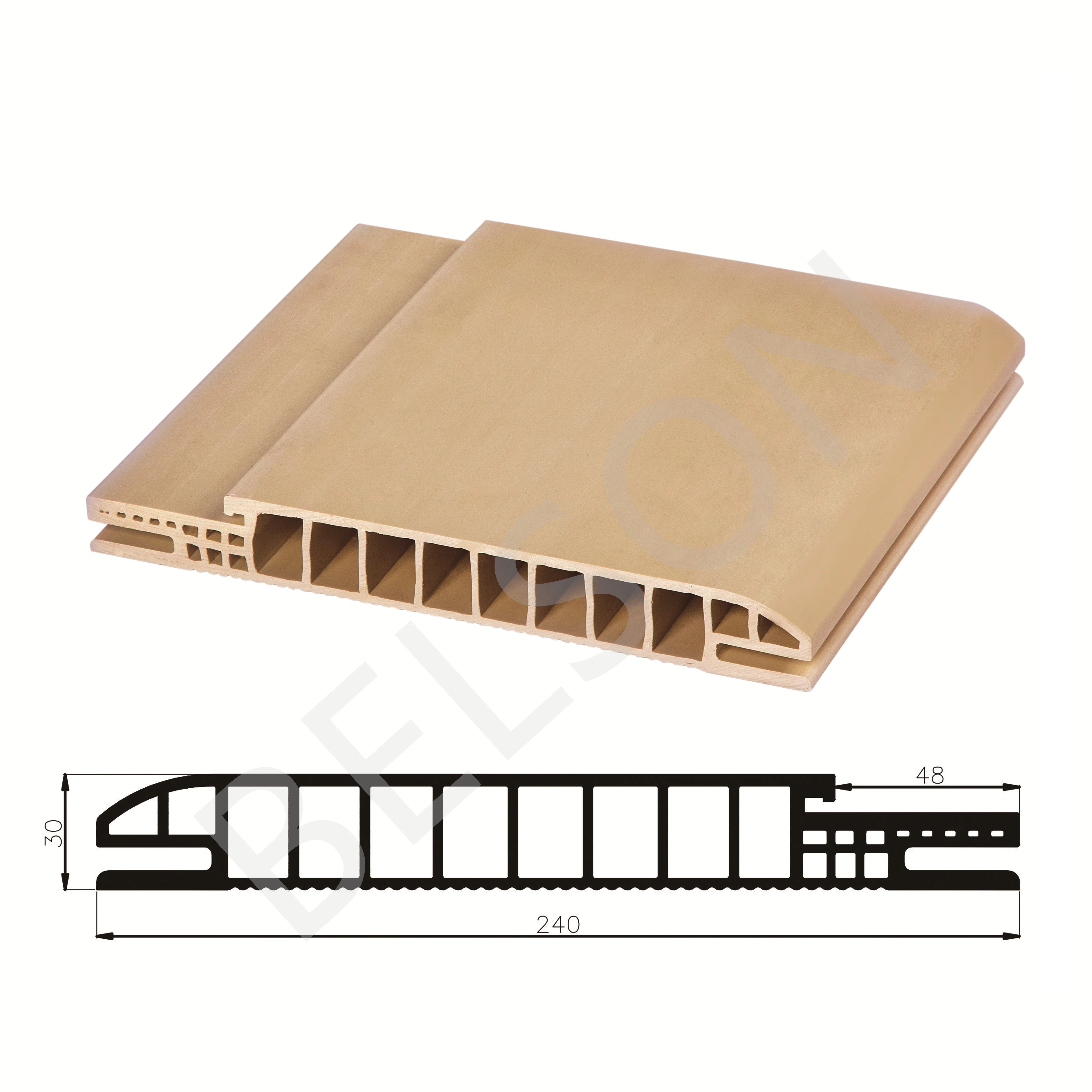 Huangshan Belson High Density WPC Brick Mould Modern Design Interior WPC Door Frame Waterproof for Hotel Application