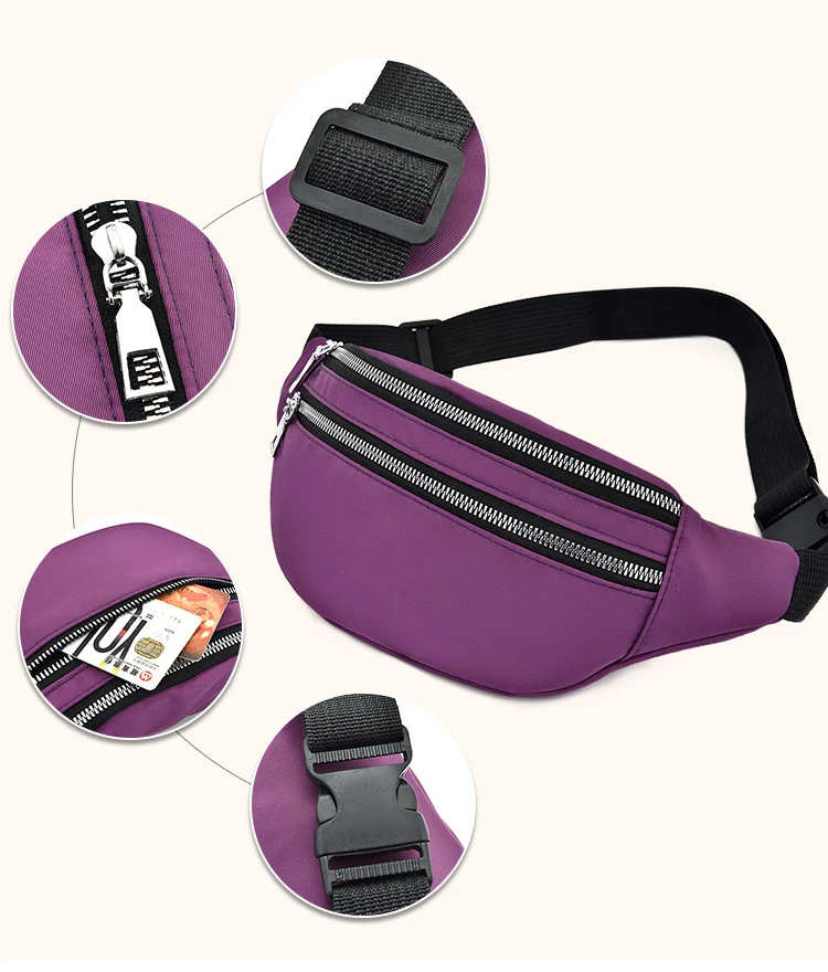 2024 New Hot Sports Fanny Pack Waterproof Cell Phone Korean Version Fashion Portable Large Capacity Waist Bag
