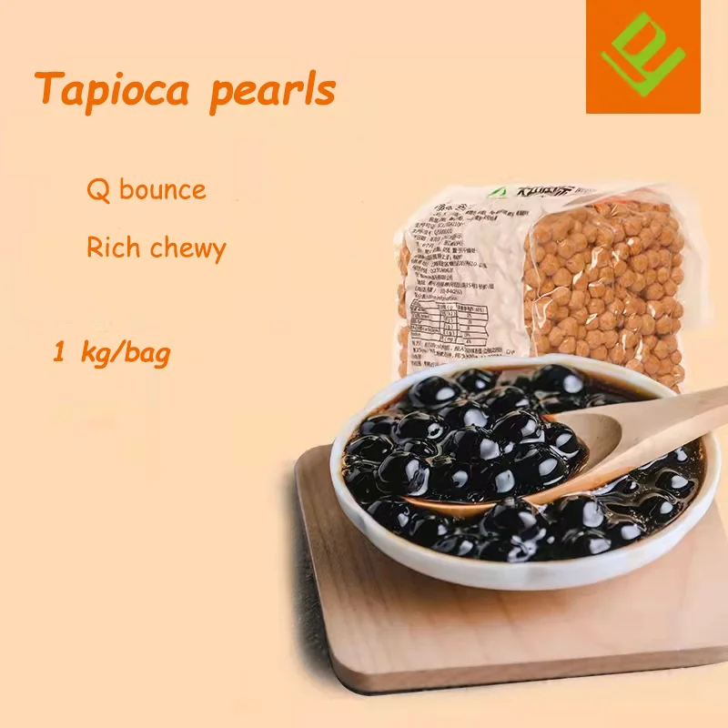 1kg Wholesale High Quality Regular Black Tapioca Pearls For Bubble Tea