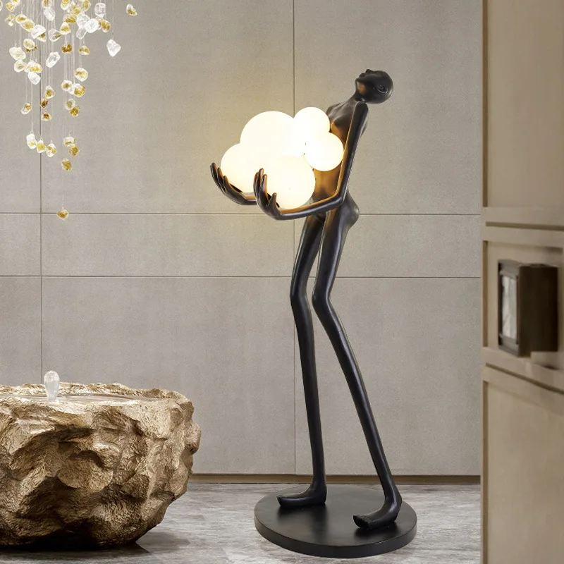 Hotel Minimalist Designer Resin Sculpture Living Room Luxury Nordic Corner Floor Lights Standing Modern Led Floor Lamp