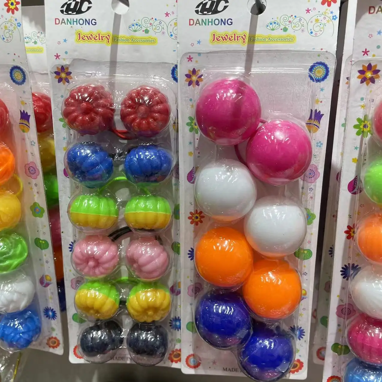 MYLULU Oversized 30mm&40mm beads Kids Girls Baby Knocker Balls Hair Ties Wholesale Hair Accessories with Balls for Girls Kids