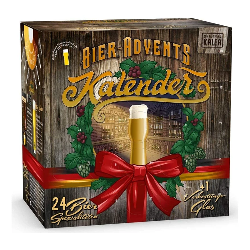 Custom Cardboard Christmas Countdown Wine Advent Calendar 24 Days Beer Advent Calendar Box