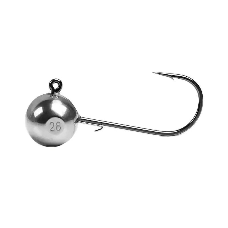 Tungsten Jig Heads Fishhook for Lure Fishing Tungsten Football Jig Head Round Ball Jig Head Stainless Steel Hook Bass Pike Carp