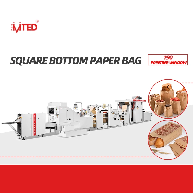 RZFD-190 Grocery Paper Bag Making Machine, Machine Made Paper Bag