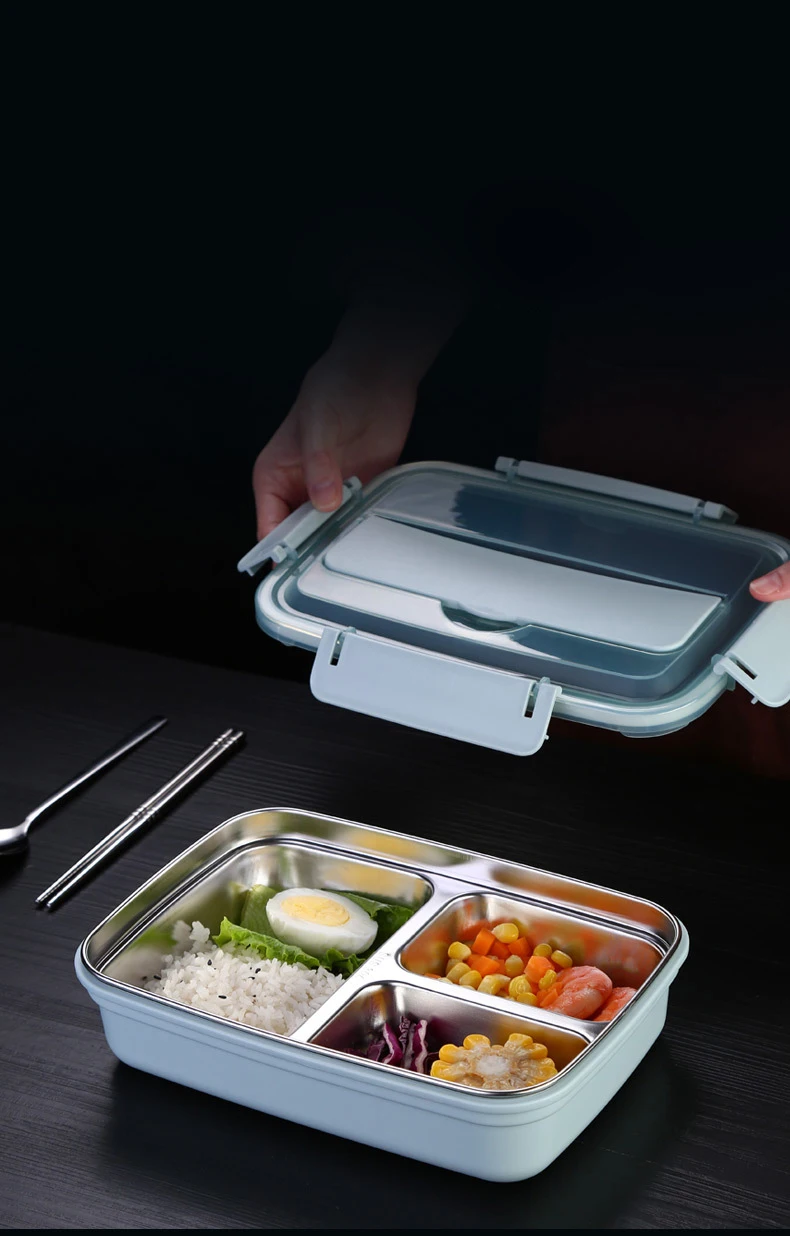  Высококачественный школьный Ланч-бокс Tiffin 3/4 с отделением из нержавеющей стали 304 Bento наборы