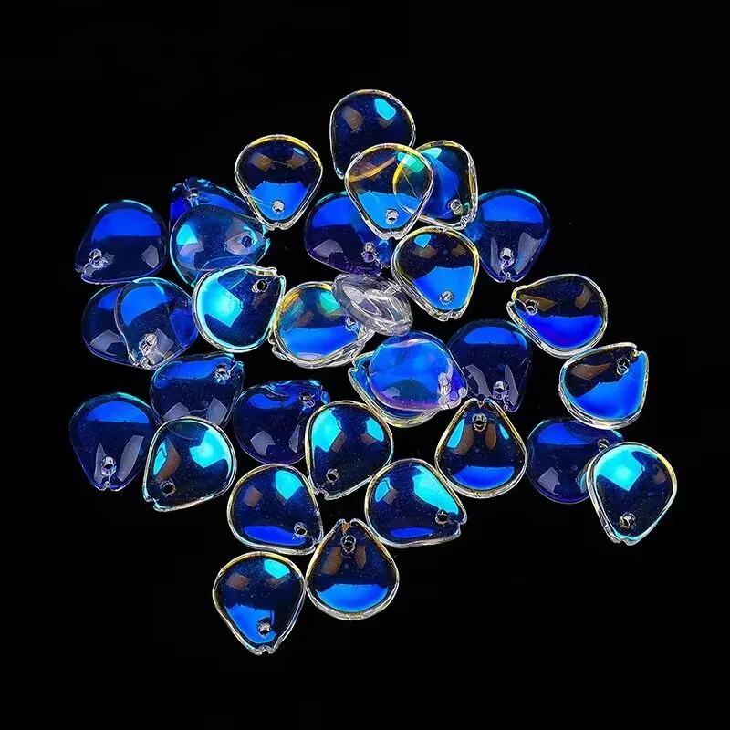 Glass drop beads transparent invisible crystal necklace pendant glass crystal magic color beads