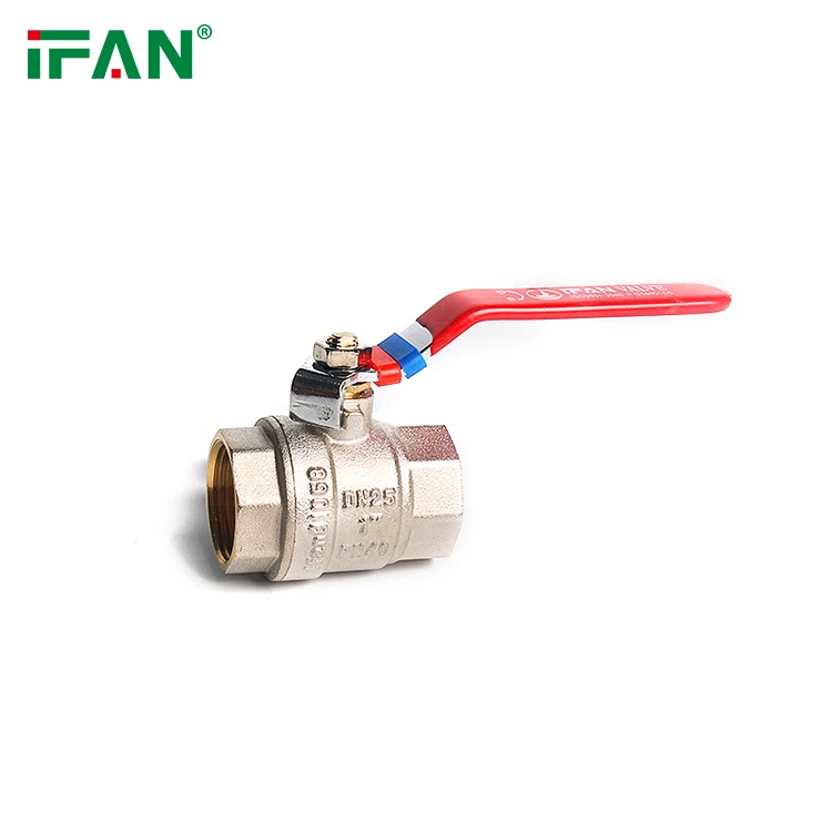 IFAN Supply Valve Ball Red Straight Handle Brass Water Valve 1/2'-2' FF Thread Brass Ball Valve