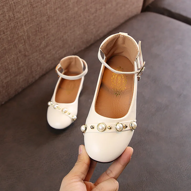 High quality children dress shoes wholesale pearl beautiful princess kids shoes girl