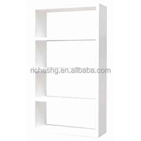 black particle board vertical type 4 shelf bookcases