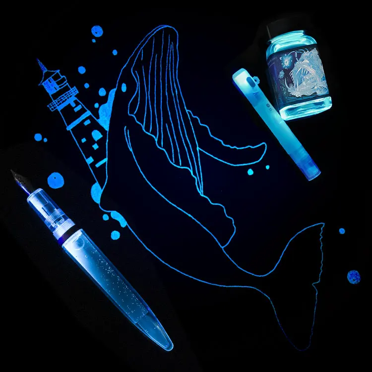 Fluorescent invisible transparent pen creative color ink dipping pen dyeing card drawing writing paper for students