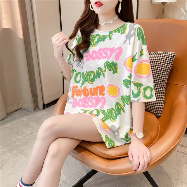 
 2021 Большие размеры футболки Camisetas pollarga Mujer Playeras Rock Kaos Low Remeras аниме длинная футболка оверсайз для женщин  