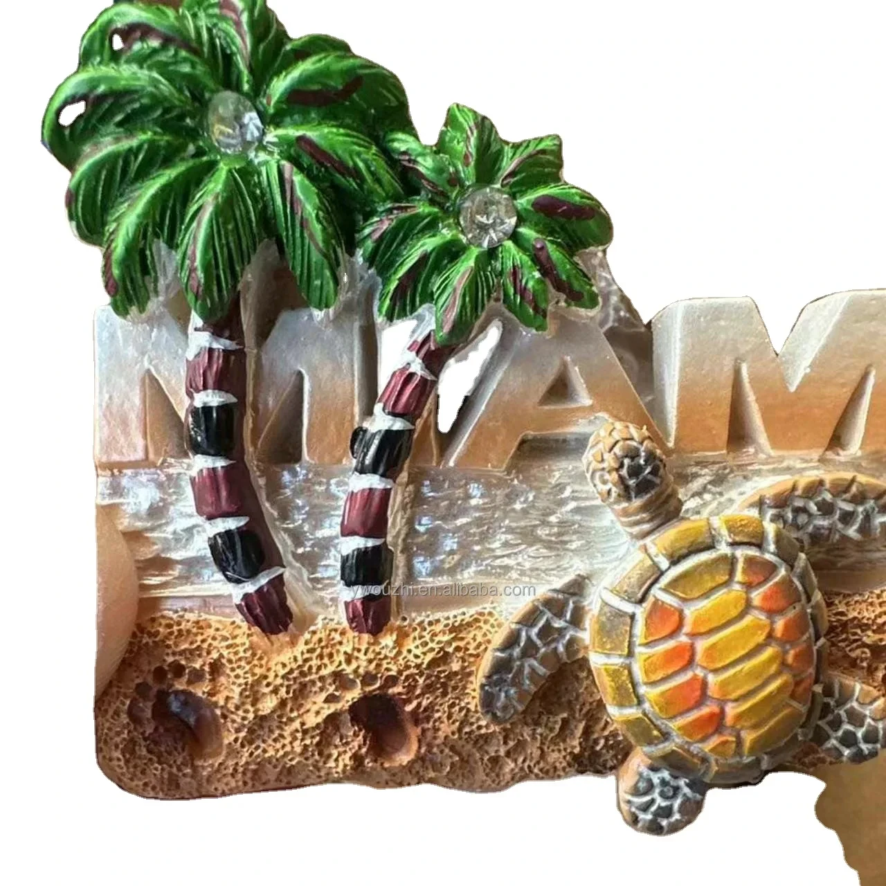 Оптовая продажа магнитный холодильник из смолы заводская цена праздничные Креативные 3d Раскрашенные вручную магниты полирезины для пляжа Майами