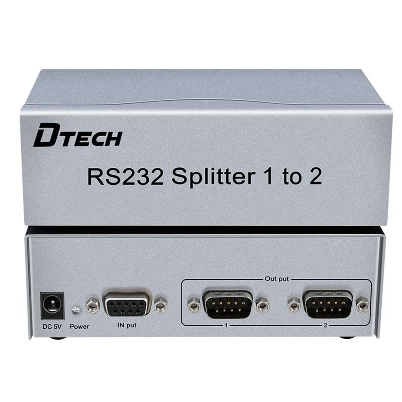 DTECH High Quality Hot Selling 1x2 1 Input 2 Output Port Rs232 Splitter