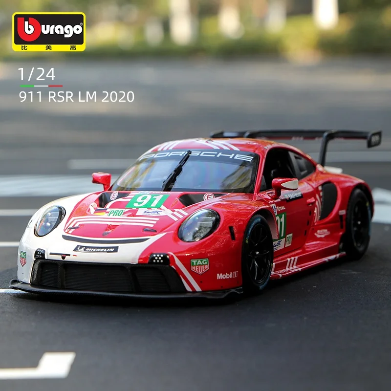 Bburago 1:24 2020 Porsche 911 RSR LM сплав спортивный автомобиль статический литой модели автомобилей игрушки