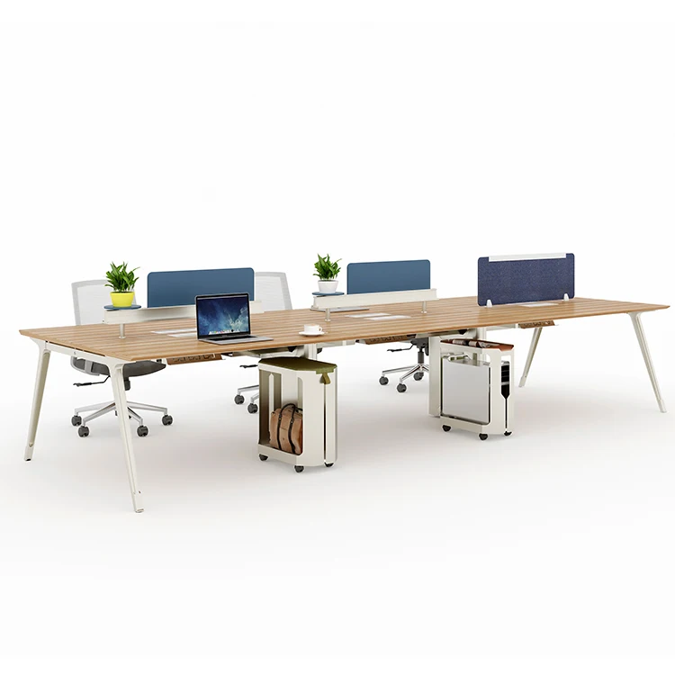 Hot sale  Customized Modern 1/2/4/6/8 Seaters Workstation Furniture Steel Frame Wood Tabletop Office Tables