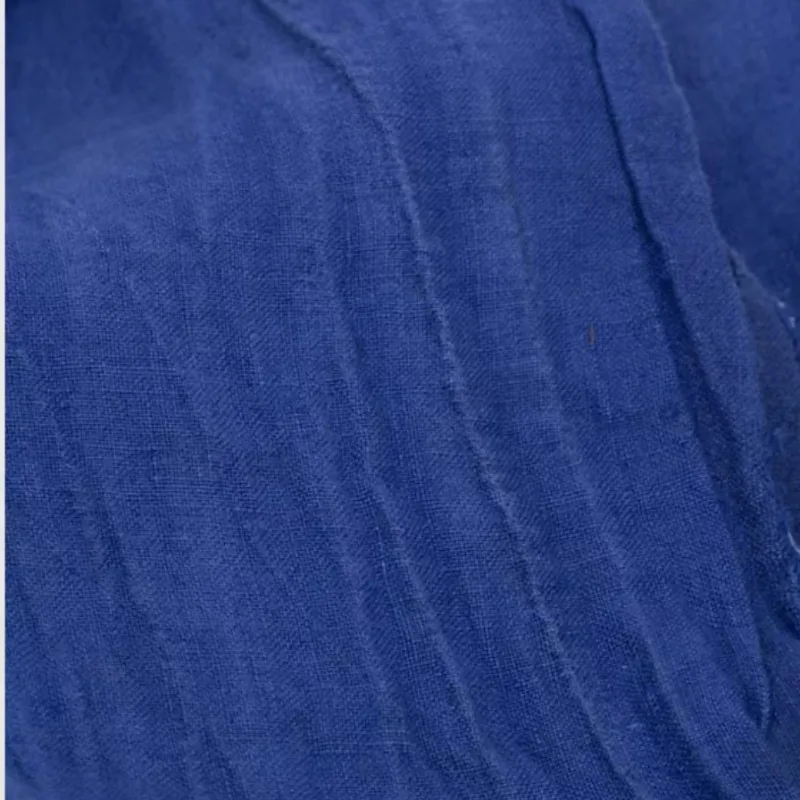 Enzymed Stone Washed French Strip Heavy 100% Linen Fabric For Clothing