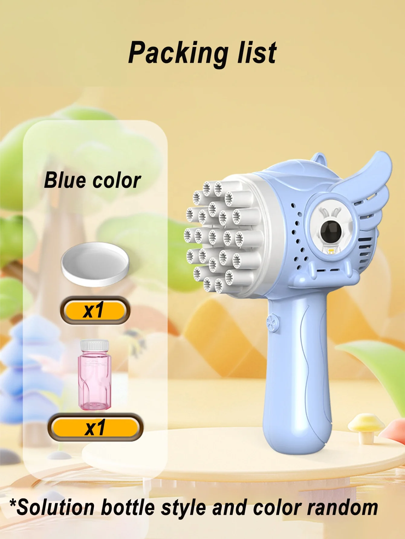 LONGXI summer fun outdoor activity 23 holes electric bubble gum machine bubble kids toy cartoon Angel wings bubbles for kids