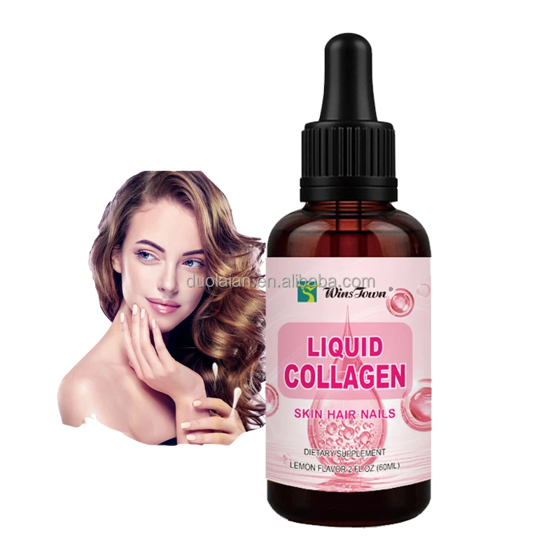 Private label Beauty Collagen drips Hair Skin Nails whitening skin Vitamin Vegan Biotin Collagen oral liquid
