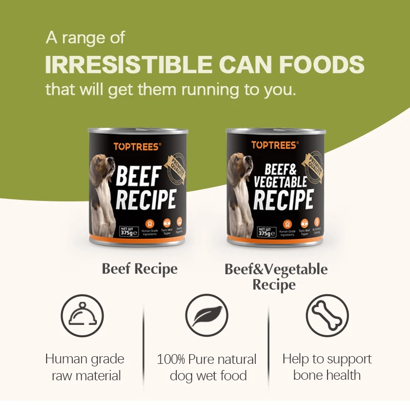 dog wet food full of nutrient as canned dog food with beef flavor 375g DOG PATE FOOD