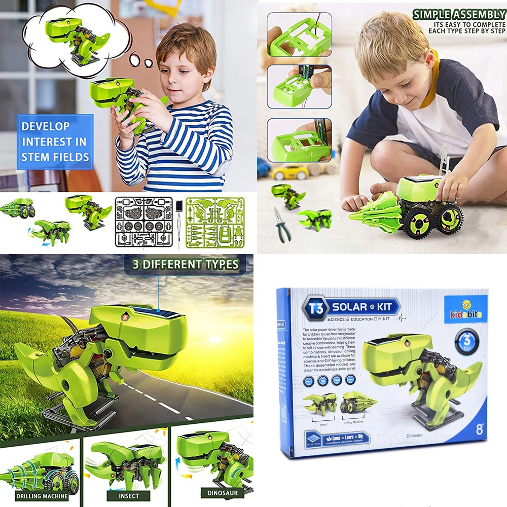 STEM 4-in-1 diy transforming robotic toys for kids solar robot toy