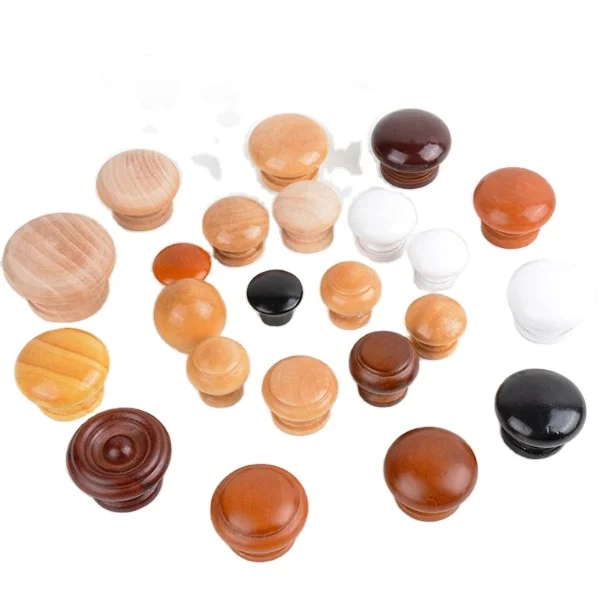 Wood Handle Pull with Screws Custom Kitchen Cabinet Cupboard Door Drawer Knob Furniture Hardware Wooden Natural Polished Handles