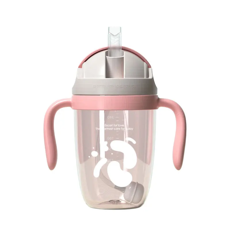 Food Grade Silicone Feeding Training Water Cup Baby Straw toddler  Sippy Drinking Cup for 1 year old