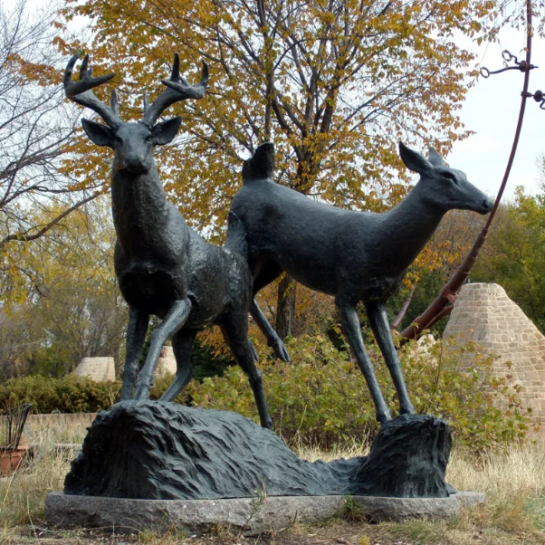 
Modern outdoor life size garden decoration cast bronze brass deer statue sculptures for sale 