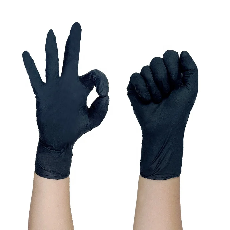 black pure disposable nitril gloves