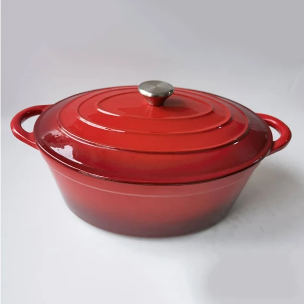 Porcelain Cast Iron Oval Casserole / Cast Iron Dutch Oven