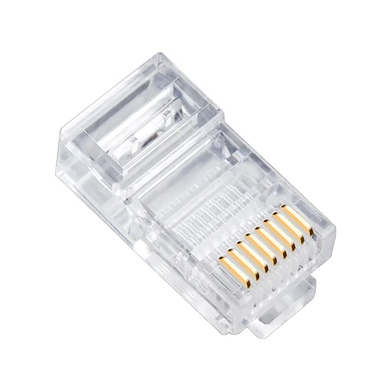 Crystal 8Pin RJ45 Modular Plug Network Cable Connector Adapter for Shielded Crystal Cat5 Cat5e Cat6 Rj 45 Ethernet Cable Plugs