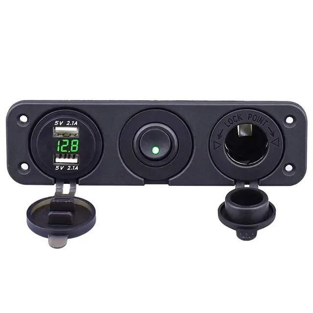 4.2A Dual USB Power Adapter LED Digital Voltmeter With Switch