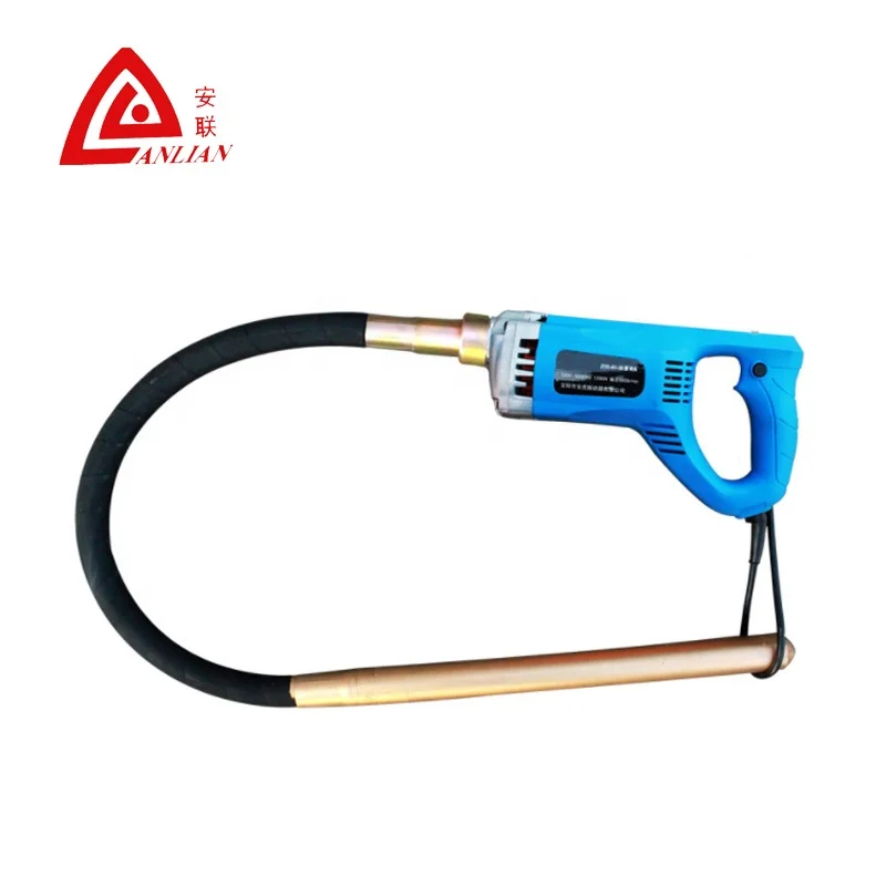 Greater functionality portable concrete vibrator for placing concrete