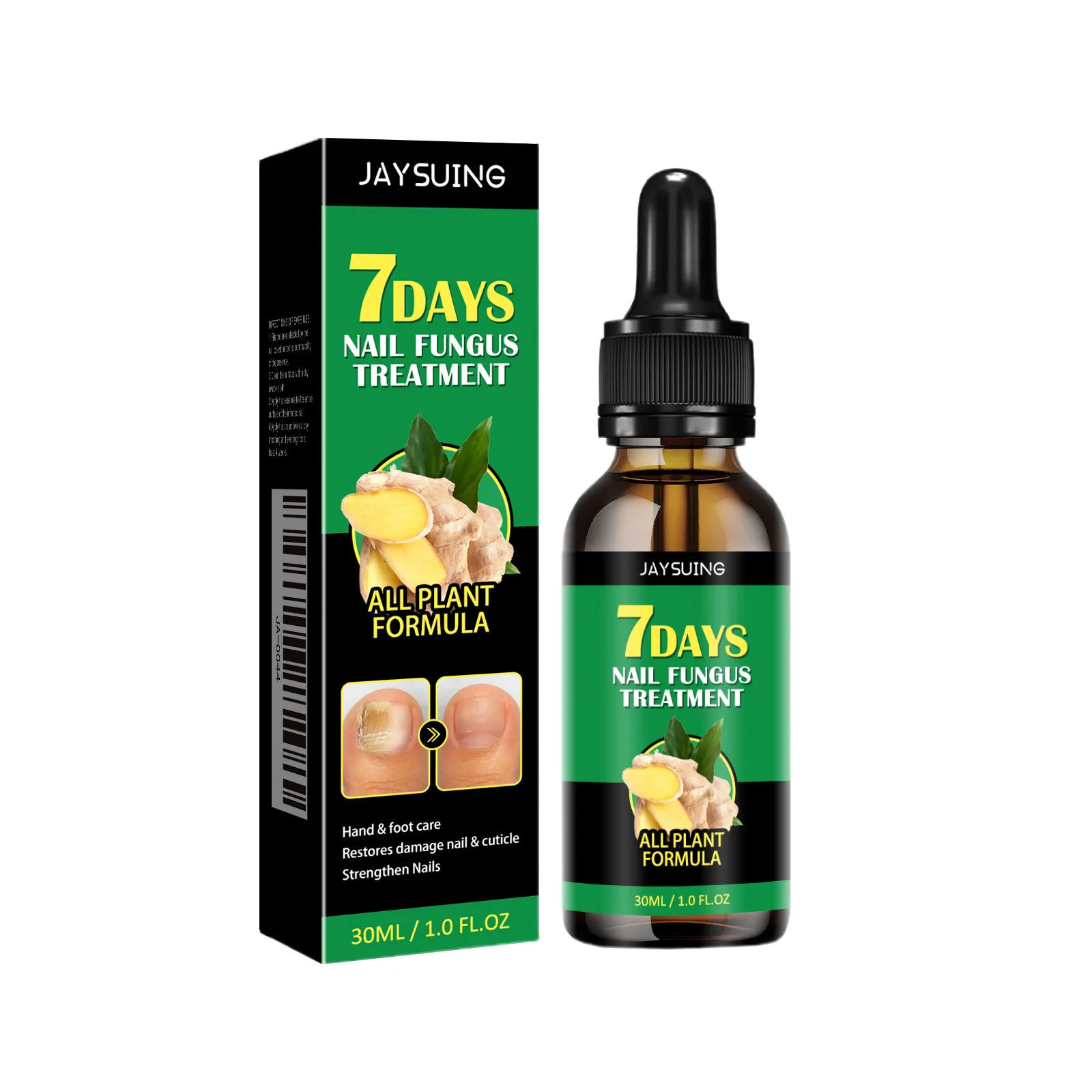 7days Nail Fungus Treatment Liquid Ginger Extract Paronychia Essence Multi-Purpose Repair for Damaged Nails