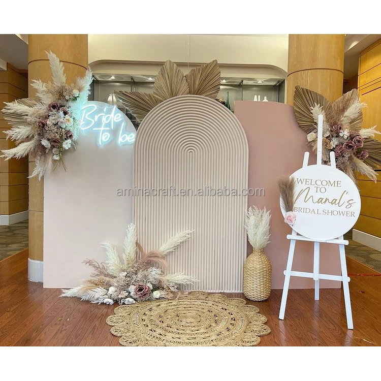 Amina Craft Party White Acrylic Backdrop Props Background Decoration PVC Backdrop Arch for Wedding Stage Decoration